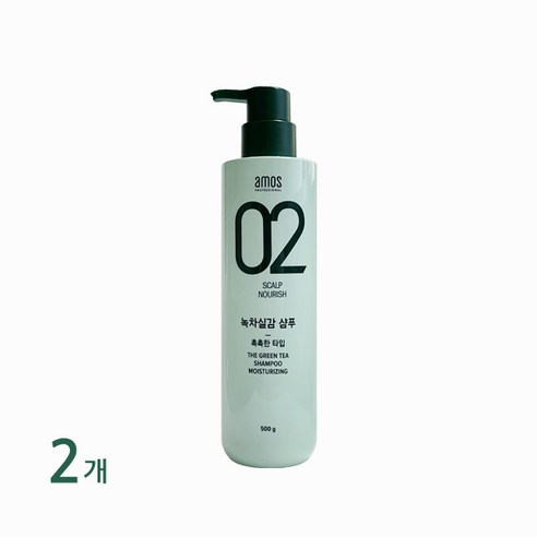 아모스 녹차실감 샴푸 중건성용 500g 촉촉한타입 1+1 (C), 2개