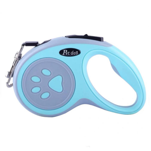 아미토 꼬임방지 강아지 자동 리드줄 강아지목줄, 블루, 1개