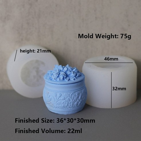 DIY 석고 보관 항아리 실리콘 몰드 아로마 테라피 캔들 장미 꽃병 수제 창의적 절묘한 상자 홈 아트 공예 - DIY패키지 | 쿠팡