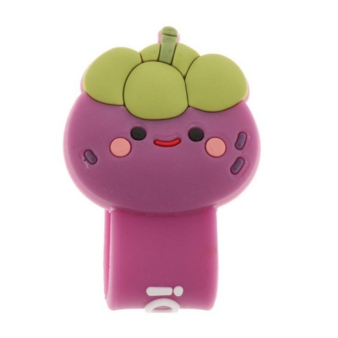 만화 휴대용 헤드폰 케이블 와인 더 USB 케이블 홀더, 망고 스틴, 10cm, 실리콘