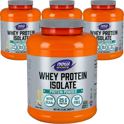 나우푸드 웨이 프로틴 아이솔레이트 파우더 단백질 보충제 바닐라, 2.27kg, 4개