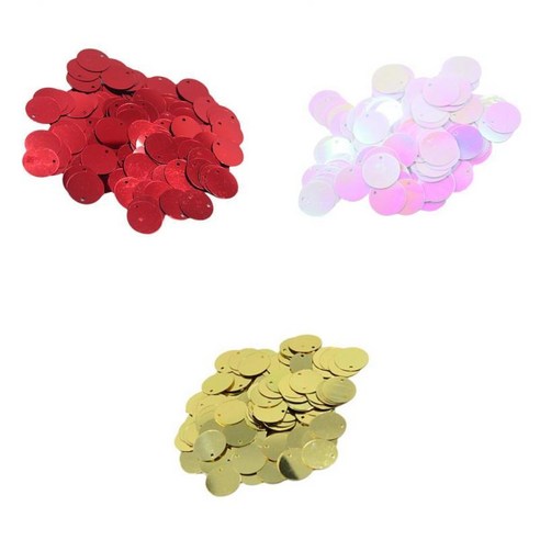 스팽글 DIY 쇳조각 바느질 공예 옷 꾸밈 느슨한 장식 조각 보석 만들기, 레드 골드 화려한, 16x16mm, 플라스틱