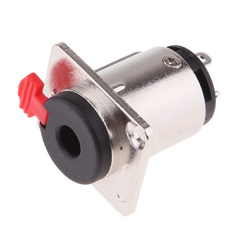 6.35mm 1/4 인치 암 소켓 커플러 조이너 커넥터 패널 마운트, 블랙, 40 × 30 × 30mm, 플라스틱