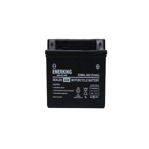 에너킹 오토바이용 배터리 EKM4L-BS(12V 4AH) 델피노 BWS50 GT125 KSR110 나비 메세지 택트 슈퍼리드 투데이50 SH100 보니따 슈퍼캡 센스, 1개, EKM4L-BS