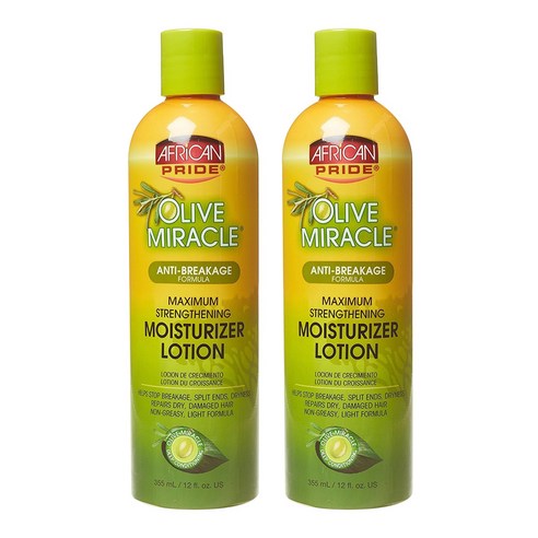 아프리칸프라이드 올리브 미라클 맥시멈 스트렝스 모이스처라이저 로션, 355ml, 2개