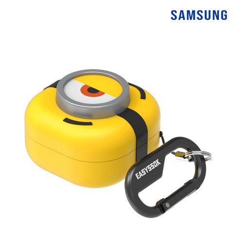 삼성전자 갤럭시 버즈2 프로 라이브 미니언즈 커버 케이스 + 카라비너, 밥