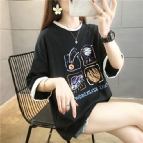 KORELAN 플러스 사이즈 여성 의류 뚱뚱 자매 얇은 탑 반팔 티셔츠 칼라 비브라토 품질