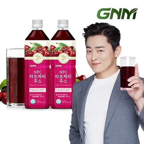 GNM 물 넣지 않은 NFC 타트체리 주스 착즙 원액 1000ml x 2병, 1L, 3개