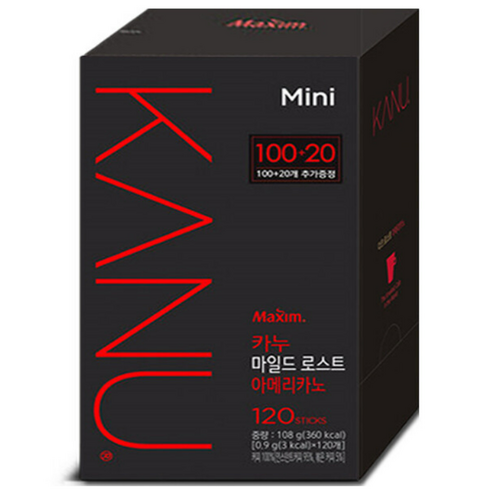 카누 미니 마일드 아메리카노 120T, 1통, 120개입, 108ml