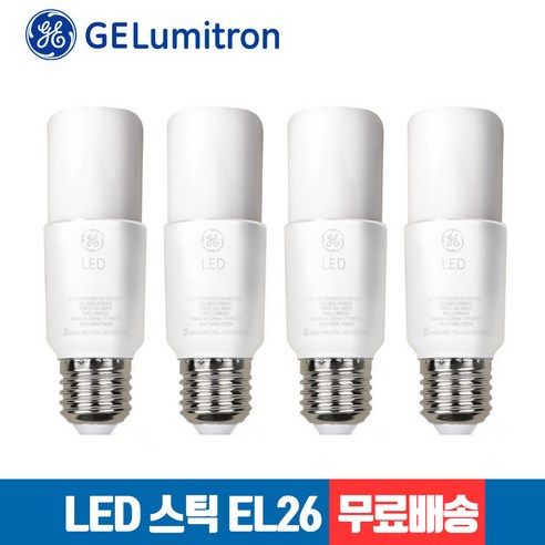 GE LED 브라이트 스틱 6W 10W 13W 16W E26E27 전구색/백색 x 4개입, 전구색(노란빛) 13W, 4개
