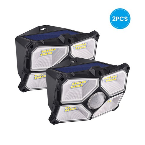 [KHTE] 태양광 Led 조명 야외 방수 40 LED 감지 가로등 태양광 정원 벽 램프, 2 PCS