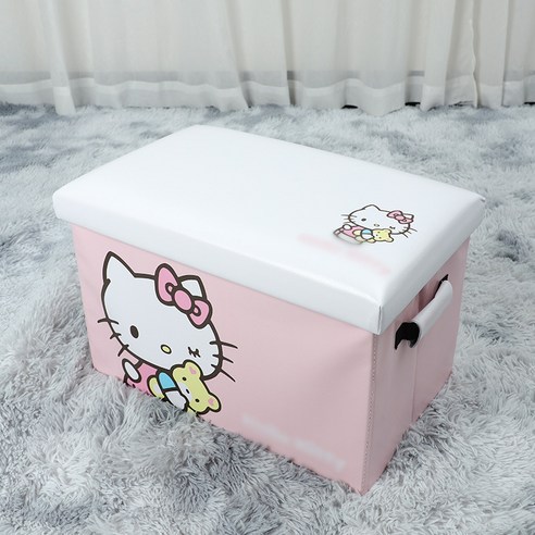 운가 캐릭터 동물 수납함 접기 휴대용 잡동사니 수납함 홈용품 정리함 캐릭터 수납함, 분홍색