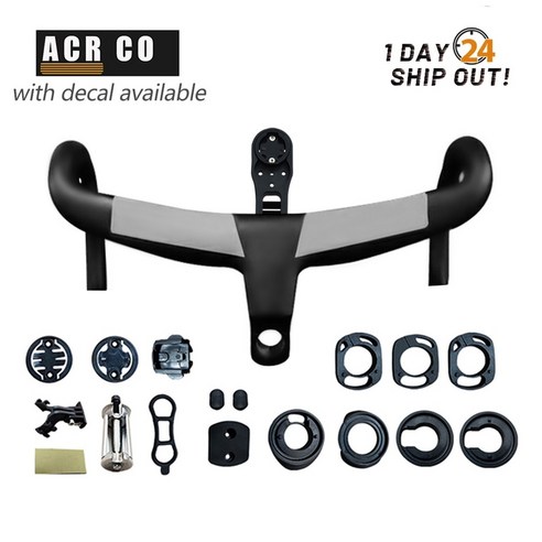 에어로 핸들바 자전거 로드 일체형 드롭바 픽시 2023 top acr co 5d carbon road bicylce 28.6mm 내부 라우팅 케이블 통합 (스페이서 스템 부품, 400x120mm, 1개