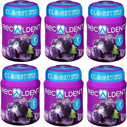 리칼덴트 포도 민트 껌 140g 6개 Ricardent Grape Mint Gum Bottle