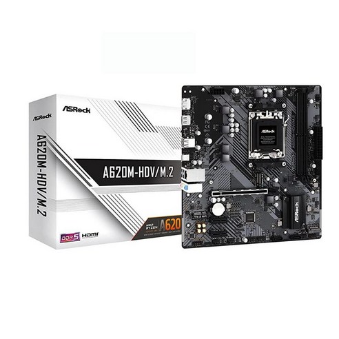 ASRock A620M-HDV/M.2: AMD 소켓 AM5 지원, Ryzen 7000 시리즈 프로세서 호환 메인보드 
데스크탑