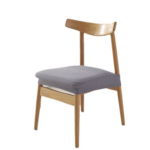 의자 니트 식탁 의자 커버 탄성 가구 의자 커버 시트 커버 사무실 회전 의자 쿠션 커버, 기질 회색 [밝은 회색]좌석 커버, 单个装