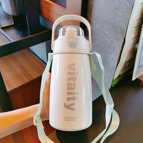 smy대용량 보온병 컵 여행 주전자 야외 휴대용 컵 간단한 야외 1000Ml 여성 학생 기숙사 컵, 색깔10, 하나