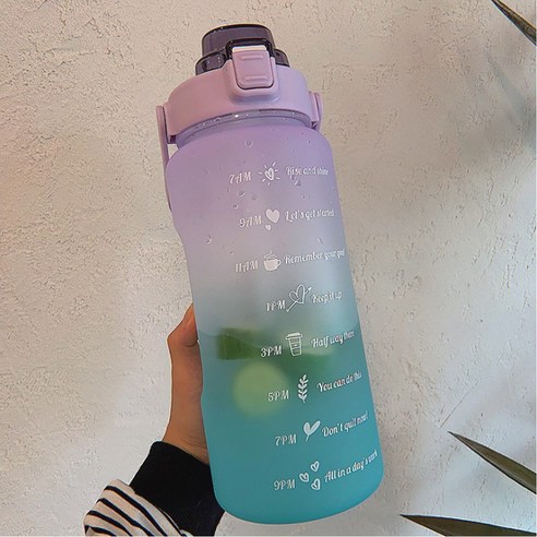 2L 물병 야외 마시는 컵 휴대용 스포츠 주스 음료 용기, 보라색