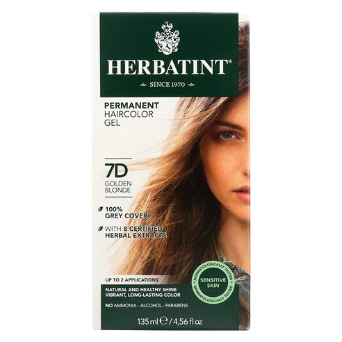 허버틴트 퍼머넌트 허벌 모어 컨디셔닝 래스팅 헤어컬러 젤 135ml, Golden Blonde, 1개