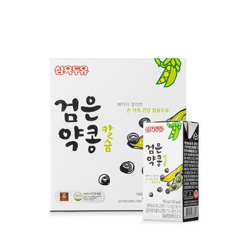삼육 검은약콩칼슘두유 190ml x 16팩, 190ml, 16개