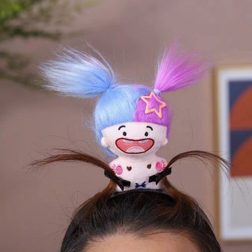 걸스코코 정신똑띠머리띠 친구생일선물 파티머리띠 이벤트머리띠 연말파티 수학여행, 1개, 퍼플