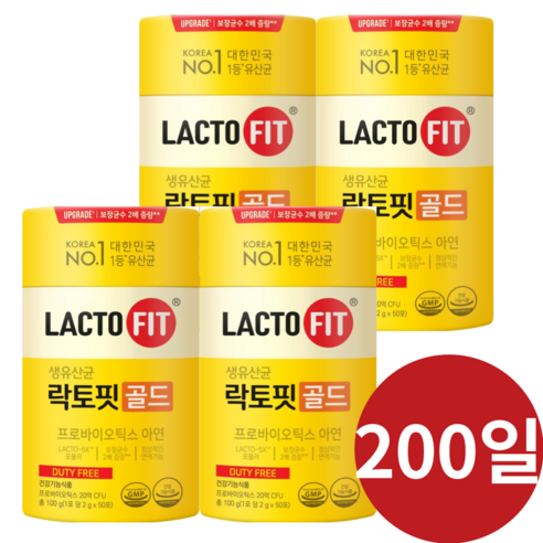 종근당 리뉴얼 Lacto fit 5x 락토핏 생 유산균 골드 묶음 랏토핏 포뮬러 종근당건강 정품, 120g, 4개