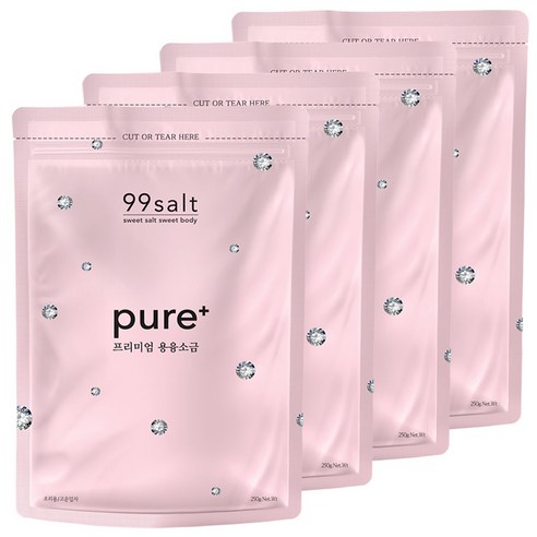 [구구솔트] 미세플라스틱 걱정없는 천연 용융소금 조리용, 250g, 4개