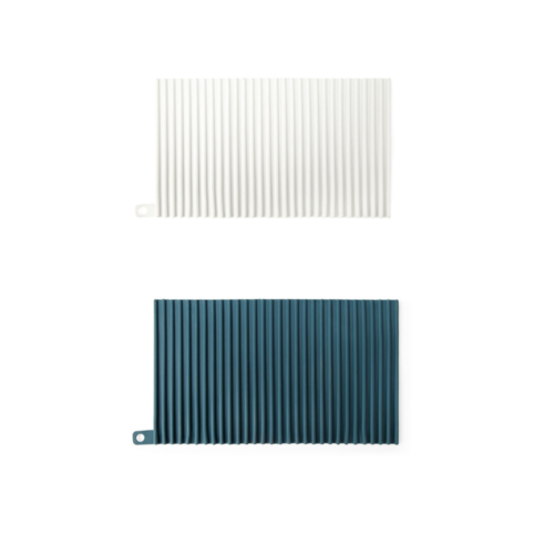 잇닿음 공간활용 식기 다용도 실리콘 드라잉매트, 화이트+네이비, 1개