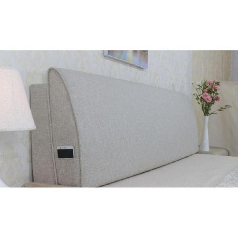 침대 헤드 헤드보드 프레임 쿠션 핸드폰수납 수납침대헤드, 라이트 그레이 침대헤드보드 Best Top5