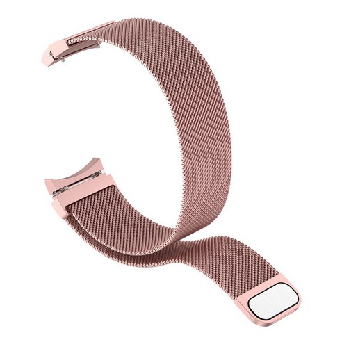 갭 없음 밀라노 루프 스트랩 삼성 갤럭시 시계 4 클래식 46mm 42mm/시계 4 44mm 40mm 밴드 곡선 엔드 스틸 메탈 팔찌, Pink