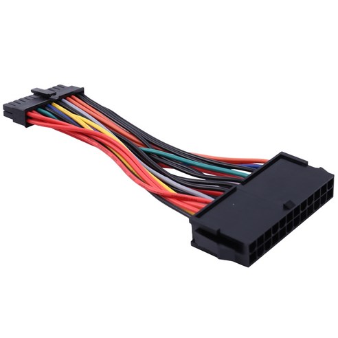 ATX PSU 표준 24 핀 여성 - Mini 24P 남성 내부 전원 어댑터 변환기 케이블 Dell 780 980 760 960 PC, 블랙 & 컬러 라인, 하나
