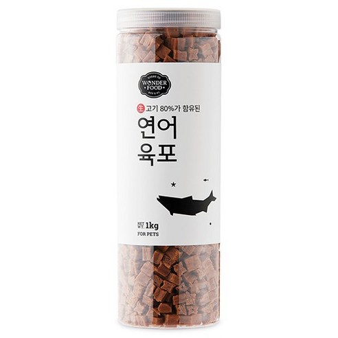 원더푸드 반려동물 고기가득 담은 져키, 연어, 1kg, 1개