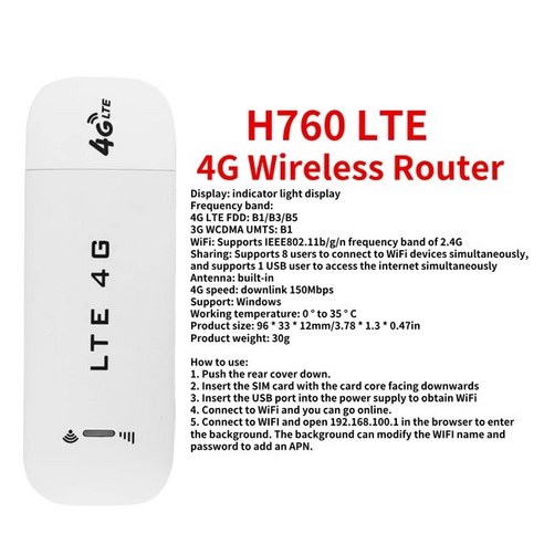 lte라우터 휴대용 와이파이 4G LTE 150Mbps 무선 라우터 USB 동글 모뎀 스틱 모바일 광대역 Sim 카드 WiFi, 04 4G LTE Router_04 4PCS