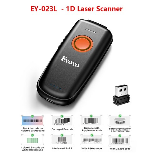 스마트 서류 스캐너 바코드스캔 바코드 2D 택배 마트 스캐너 Eyoyo EY023 휴대용 블루투스 QR 이미지 PDF417 스크린 스캐닝 리더 무선 1D 레이저 윈도우 안드로이드 iOS, 2.EY023L 1D Laser 2 바코드스캔 바코드 2D 택배 마트 스캐너 Eyoyo EY023 휴대용 블루투스 QR 이미지 PDF417 스크린 스캐닝 리더 무선 1D 레이저 윈도우 안드로이드 iOS, 2.EY023L 1D Laser