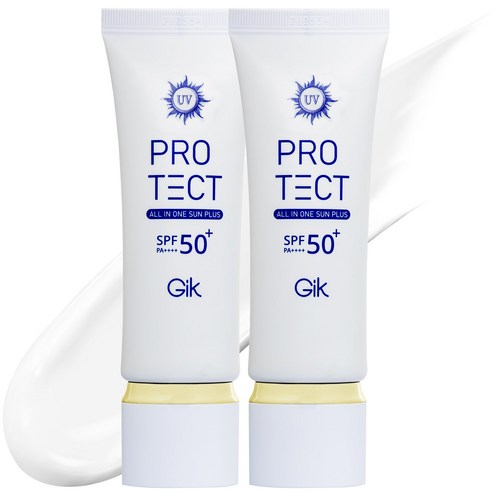 GIK 올인원 썬플러스 유기자차 데일리 선크림 (SPF50+) 40ml, 2개