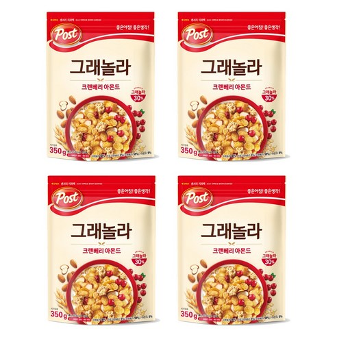 포스트 그래놀라 크랜베리 아몬드 시리얼, 350g, 4개