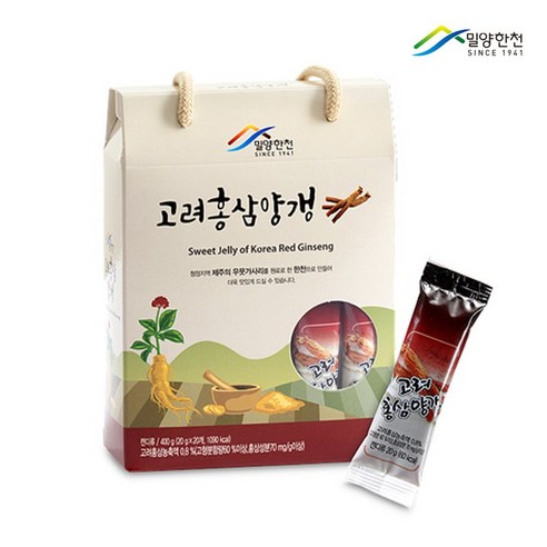 밀양한천 고려홍삼양갱 명절 추선 선물 세트, 1박스, 400g