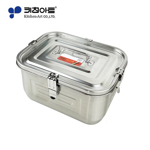 키친아트 고급 무광택 사각 김치통 완벽밀폐 뚜껑 잠금장치 모두스텐 8.0L, 1개