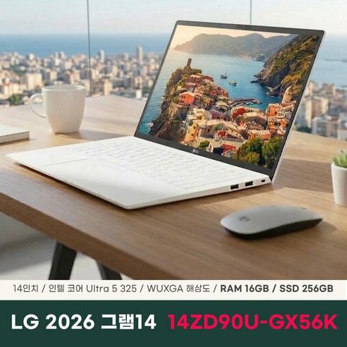 LG전자 2026 그램 AI 14 코어Ultra5 방문설치, 에센스 화이트, 14ZD90U-GX56K, 256GB, 16GB, Free DOS