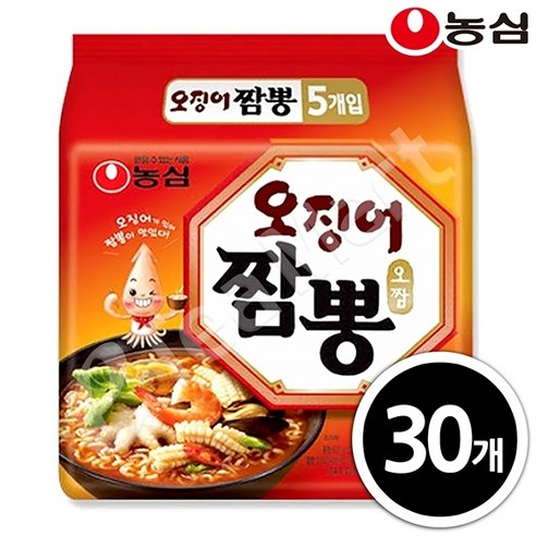 농심 오징어짬뽕 124g x 30봉, 30개입