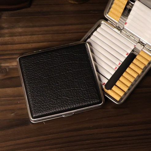 가죽 메탈 담배케이스 원터치 에쎄 슬림형 일반형 담배파우치