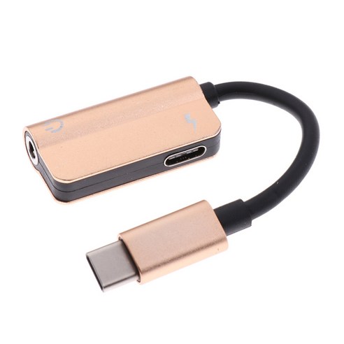 USB Type-C ~ 3.5mm 잭 AUX 헤드폰 오디오 컨버터 어댑터 케이블, 골드, {"사이즈":"120x20x10mm"}, {"수건소재":"합금 플라스틱"}