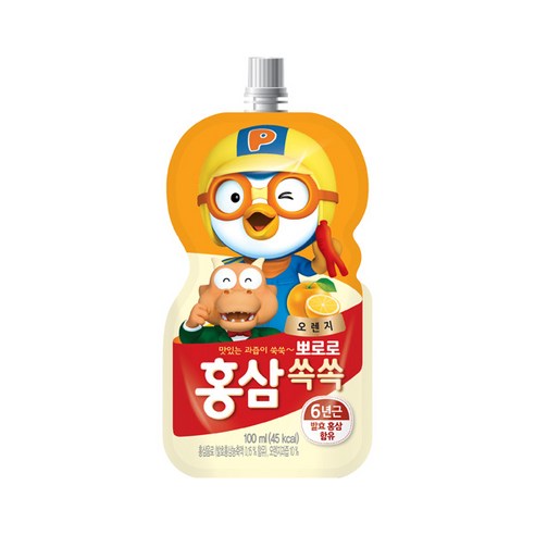 뽀로로 홍삼쏙쏙 오렌지 100ml 10개세트, 1L, 1개