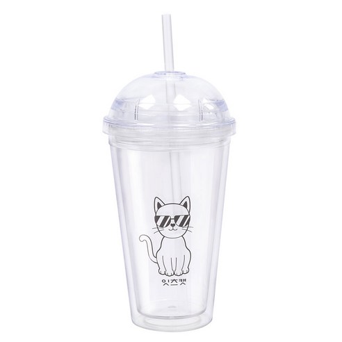 잇츠캣 아이스 텀블러 보틀 빨대컵 콜드컵 빨대텀블러 용량선택, 돔 500ml