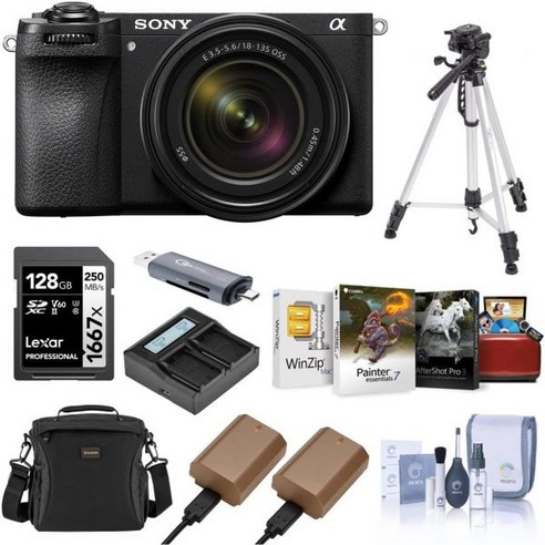 소니 카메라 Sony Alpha a6700 Camera with E 18-135mm f3.5-5.6 OSS Lens Bundle with Shoulder Bag 128GB SD C