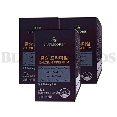 뉴트리코어 칼슘 프리미엄 1 350mg x 120정 x 3박스 3개월분 비소성 어골, 1개