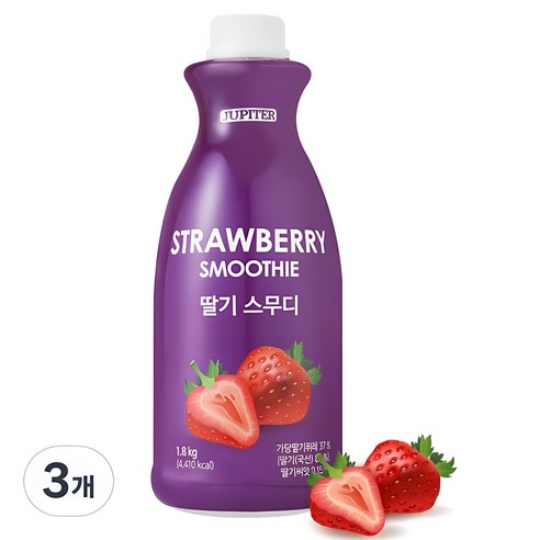 쥬피터 딸기스무디 1.8kg, 3개, 1.8L
