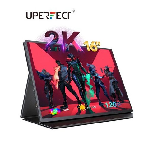 Uperfect New 16 인치 2K 120Hz 휴대용 모니터 2560x1600 16:10 100%SRGB 500CD/m² HDMI USB C 디스플레이, AU 플러그