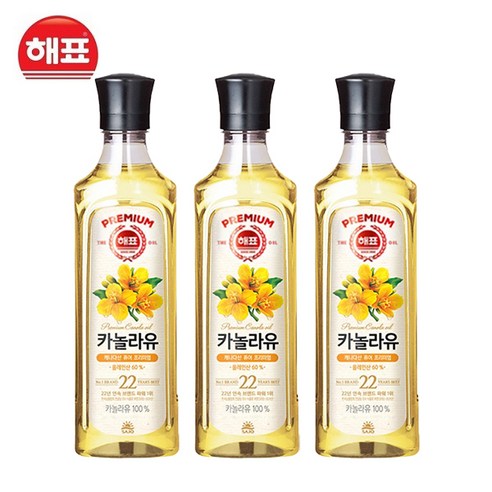 [해표] 카놀라유 900ml, 3개