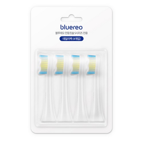 블루레오 음파 전동칫솔 bluereo S100 S150 S시리즈 전용 칫솔모, 1세트, 블루레오 S시리즈 칫솔모 데일리팩 4개입